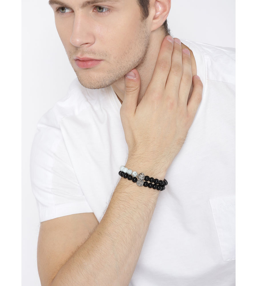 YouBella Set of 2 Beaded Elasticated Bracelets